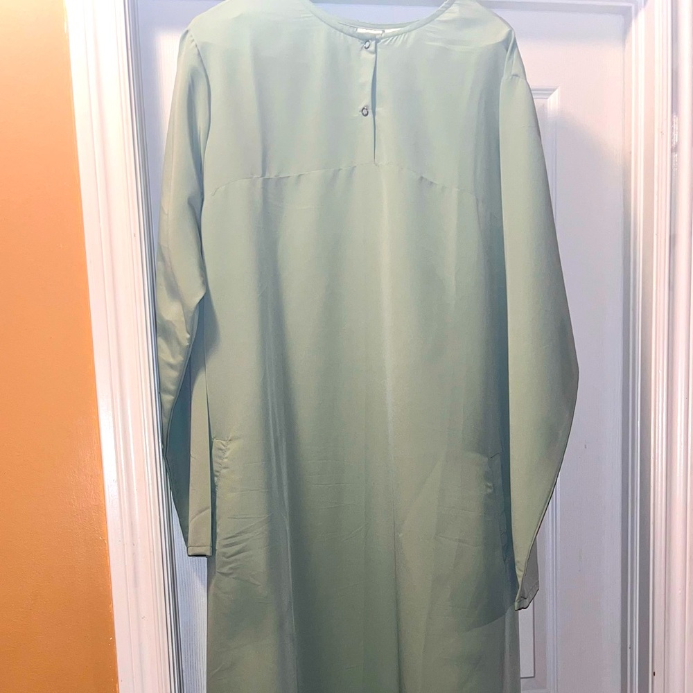 Pastel green abaya